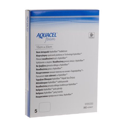 CONVATEC AQUACEL FOAM, nelipnus tvarstis, 5 vnt., 15 x 20 cm