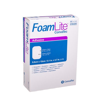 CONVATEC FOAM LITE, x 12 cm, lipnus tvarstis, 10 vnt., 5.5 cm
