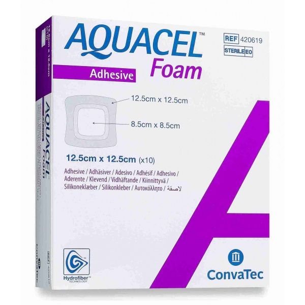 CONVATEC lipnus tvarstis su silikonu AQUACEL FOAM, x 12,5 cm, 10 vnt., 12.5 cm