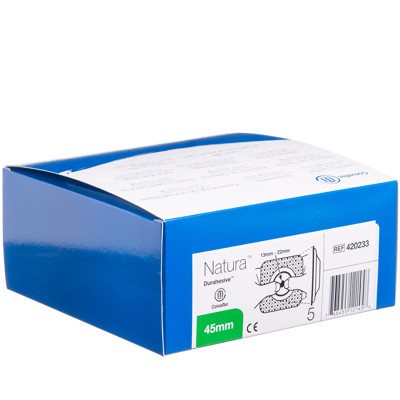 CONVATEC NATURA CONVEX MOLDABLE, išmatų rinktuvų plokštelė, išgaubta, 45 mm, 5 vnt., 13 mm - 22 mm