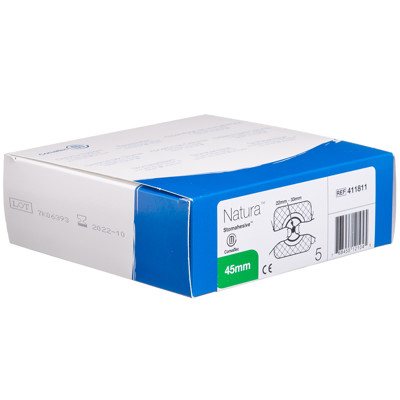 CONVATEC NATURA FLAT MOLDABLE, išmatų rinktuvų plokštelė, plokščia, 45 mm, 5 vnt., 22 mm - 33 mm