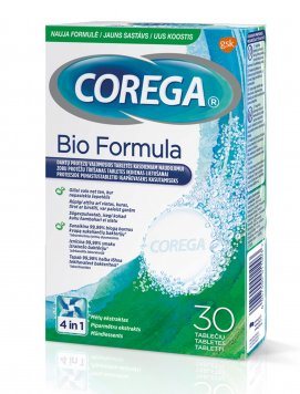 COREGA BIO FORMULA dantų protezų valymo tabletės N30