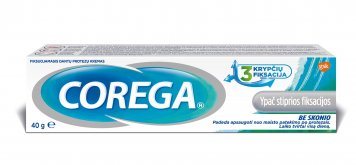 COREGA EXTRA STRONG ypač stiprios fiksacijos beskonis dantų protezų kremas, 40 g