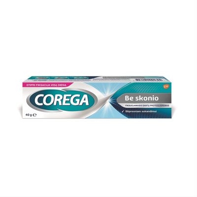 COREGA, fiksuojamasis dantų protezų kremas, be skonio, (stipri fiksacija visą dieną), 40 g