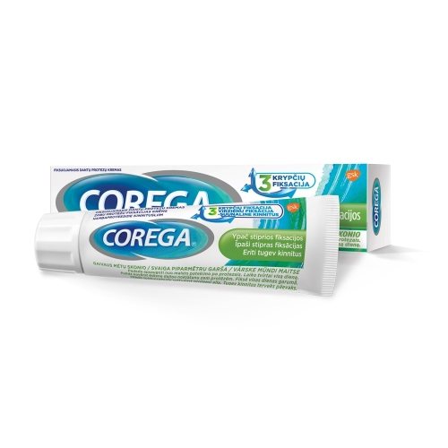 COREGA fiksuojamasis ypač gaivus dantų protezų kremas, 40 g