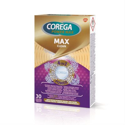 COREGA MAX CLEAN, protezų valomosios tabletės, 30 vnt