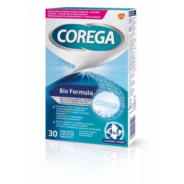 COREGA protezų tabletės TABS BIO FORMULA, 30 vnt