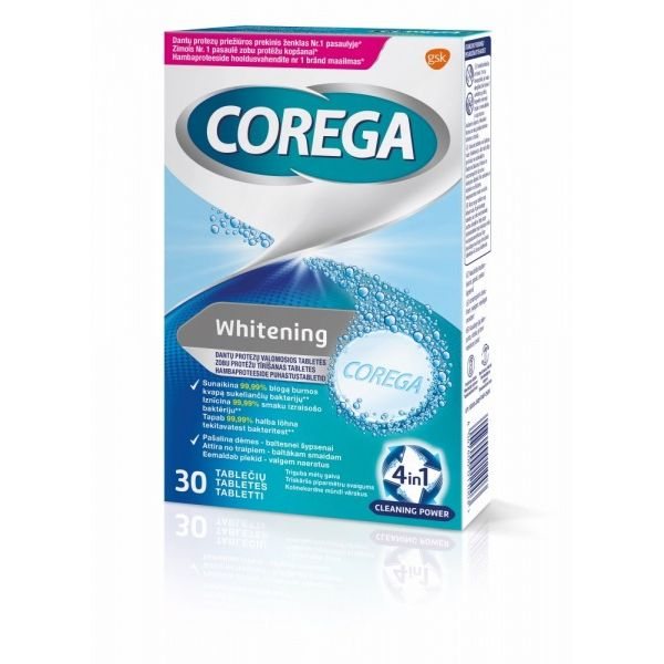 COREGA protezų tabletės TABS WHITE, 30 vnt