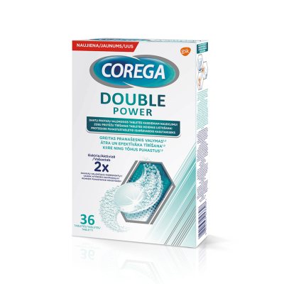 COREGA valomosios dantų protezų tabletės DOUBLE POWER N36