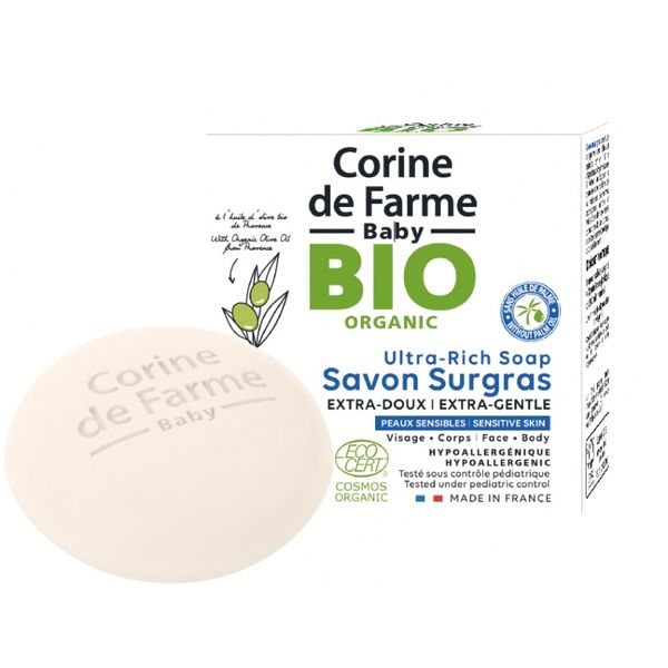 CORINE DE FARME ekologiškas gabalinis muilas kūdikiams ir vaikams, 100 g
