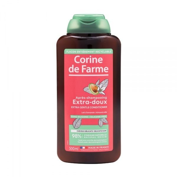 CORINE DE FARME plaukų kondicionierius su migdolų pienu EXTRA GENTLE CONDITIONER ALMOND MILK, 500 ml