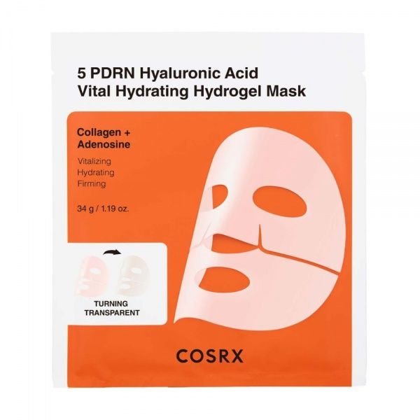COSRX hidrogelinė veido kaukė 5 PDRN HYALURONIC ACID VITAL HYDRATING HYDROGEL MASK, 34 g