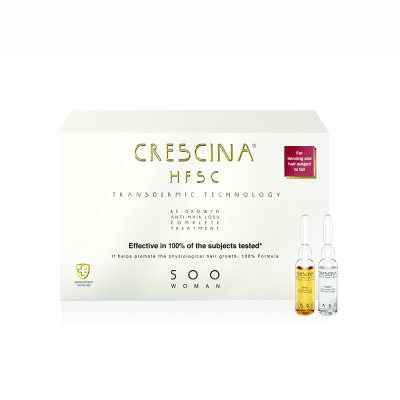CRESCINA ampulių kompleksas plaukų slinkimo stabdymui ir plaukų atauginimui moterims TRANSDERMIC COMPLETE TREATMENT HFSC 500, N20, 3.5 ml