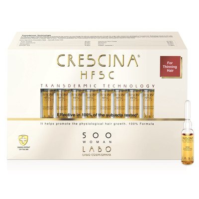 CRESCINA TRANSDERMIC HFSC 500, moterims, plaukų atauginimui, 20 ampulių, 3.5 ml