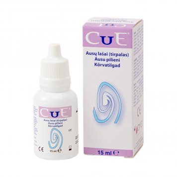 CUE ausų lašai, tirpalas, 15 ml