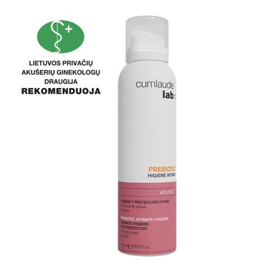 CUMLAUDE LAB PREBIOTIC, švelnios intymios higienos valomosios putos, 150 ml
