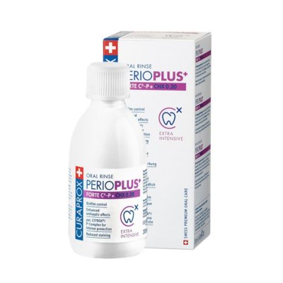 CURAPROX antibakterinis skalavimo skystis su 0.20% chlorheksidino Perio Plus+ Forte, 200 ml