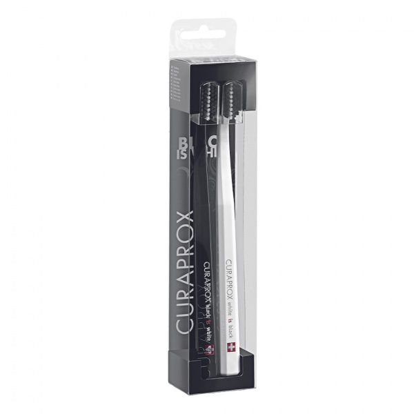 CURAPROX BLACK IS WHITE, dantų šepetėlių rinkinys, 2 vnt