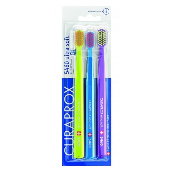 CURAPROX dantų šepetėlių rinkinys ULTRA SOFT CS5460, 3 vnt