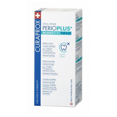 CURAPROX PERIOPLUS+, burnos skalavimo skystis su 0,05 % chlorheksidino, 200 ml