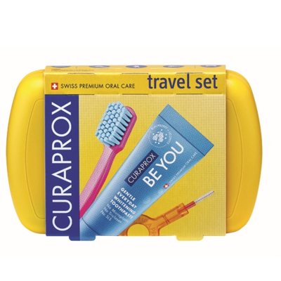 CURAPROX TRAVEL SET, kelioninis rinkinys, geltonas