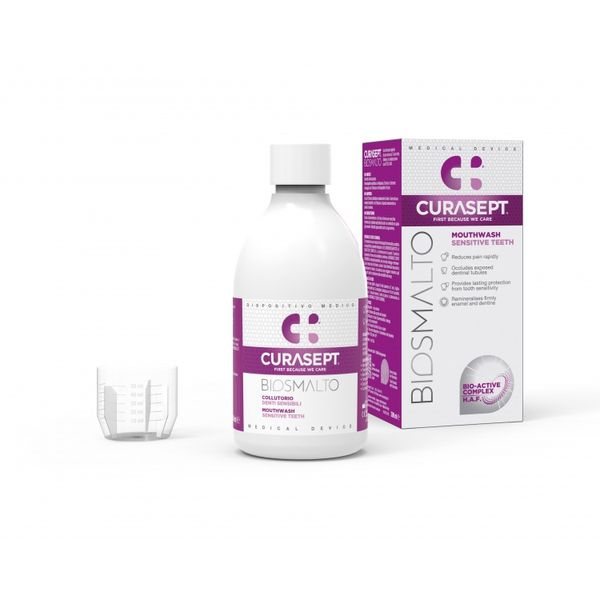 CURASEPT BIOSMALTO dantų skalavimo skystis SENSITIVE TEETH, 300 ml