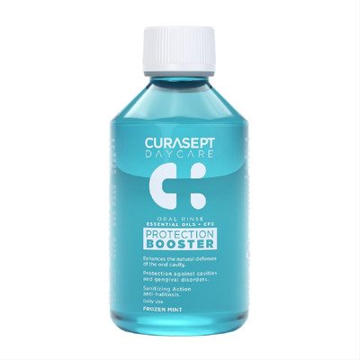CURASEPT DAYCARE BOOSTER FROZEN MINT, burnos skalavimo skystis, 250 ml