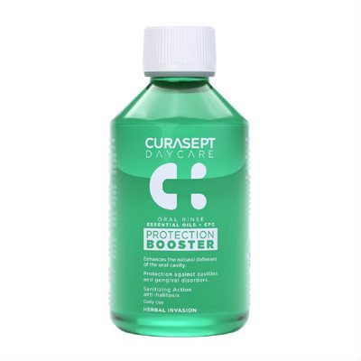 CURASEPT DAYCARE BOOSTER HERBAL INVASION, burnos skalavimo skystis, 250 ml