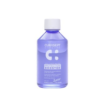 CURASEPT skalavimo skystis DAYCARE BOOSTER BUBBLE GUM JUNIOR, kramtomosios gumos skonio, 250 ml