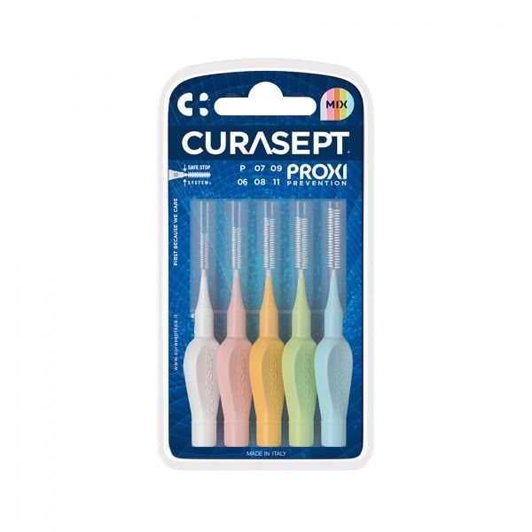 CURASEPT PROXI MIX, tarpdančių šepetėlių rinkinys, 5 vnt
