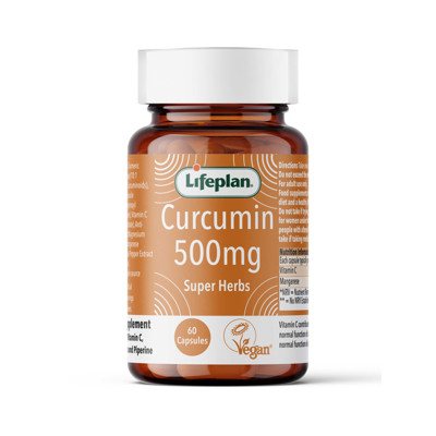 CURCUMIN 500, LIFEPLAN SUPER HERBS, kurkuminas, 60 kapsulių