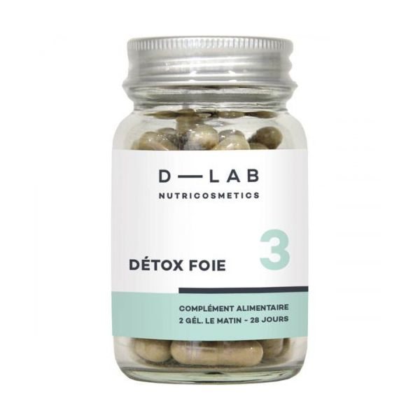 D-LAB maisto papildas kepenų detoksikacijai NUTRICOSMETICS DETOX FOIE, 56 kaps.