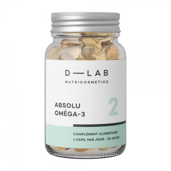 D-LAB NUTRICOSMETICS maisto papildas ABSOLU OMEGA-3, 28 kaps.
