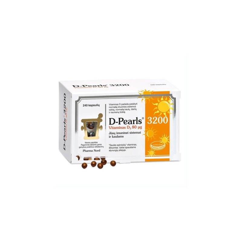 D-PEARLS 3200 Vit.D3 80mcg kaps. N240