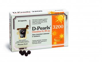 D-PEARLS vitaminas D3 80 µg kapsulės N80