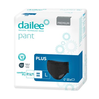 DAILEE PANT PREMIUM BLACK PLUS, sauskelnės-kelnaitės, L, 15 vnt