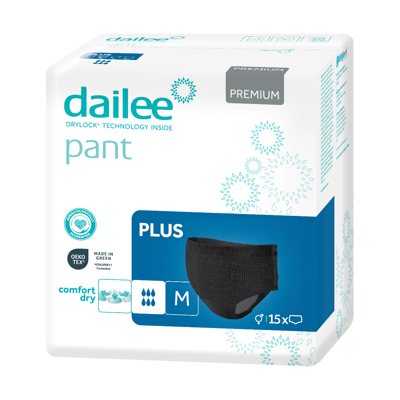 DAILEE PANT PREMIUM BLACK PLUS, sauskelnės-kelnaitės, M, 15 vnt