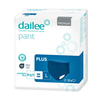 DAILEE PANT PREMIUM PLUS BLUE, sauskelnės kelnaitės, L, 15 vnt