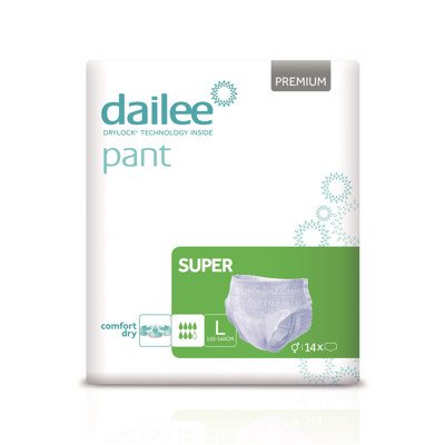 DAILEE PANT sauskelnės-kelnaitės PREMIUM SUPER L, 100-, 14 vnt., 150 cm