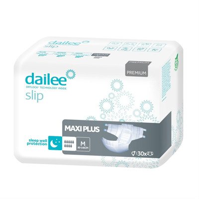 DAILEE SLIP PREMIUM MAXI PLUS M, suaugusių sauskelnės, 80-, 30vnt., 145 cm