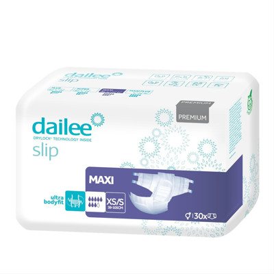 DAILEE SLIP PREMIUM MAXI, sauskelnės suaugusiems, XS/S, 30 vnt