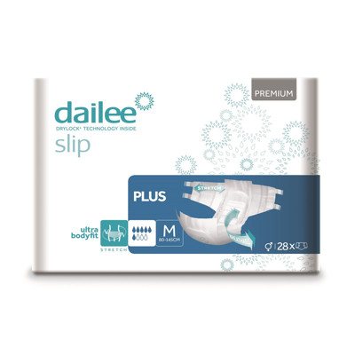 DAILEE SLIP sauskelnės PREMIUM PLUS M, 80-, 28 vnt., 145 cm