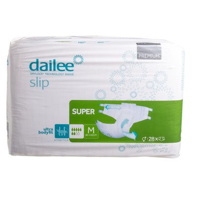 DAILEE SLIP sauskelnės suaugusiems PREMIUM SUPER M, 80-, 28 vnt., 145 cm