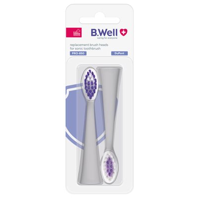 Dantų šepetėlio B.Well PRO-850 valymo galvutės, Balta, 2 vnt