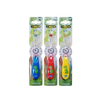 Dantų šepetėlis DINOSAUR Timer 3-. vaikams Twinklers, 1 vnt., 6 m