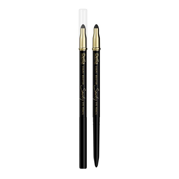 DELIA akių pieštukas su kempinėle SMOKY EYE, juodas, 2 g