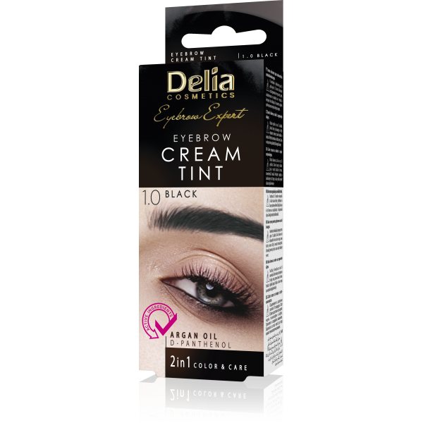 DELIA antakių dažai su argano aliejumi, Nr. 1, juodi, 15 ml