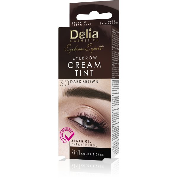 DELIA antakių dažai su argano aliejumi, Nr. 3, tamsiai rudi, 15 ml