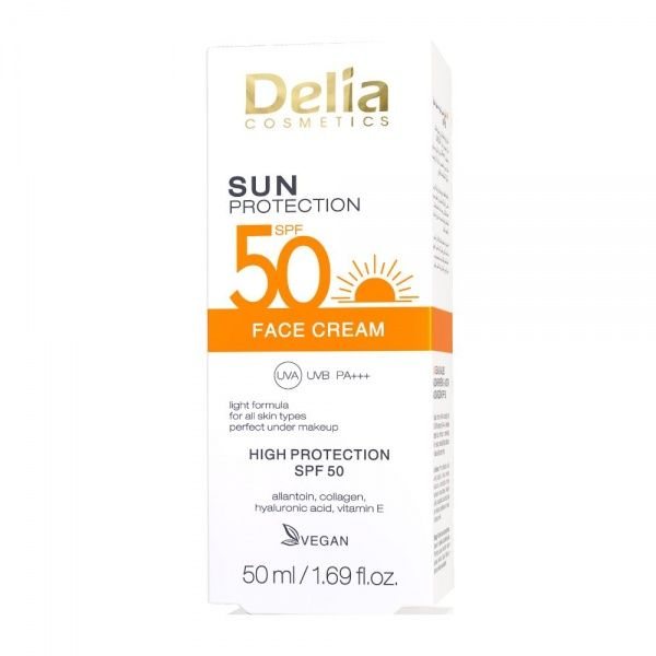 DELIA apsauginis veido kremas SUN PROTECTION, SPF50, 50 ml