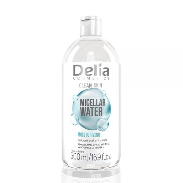 DELIA drėkinamasis micelinis vanduo CLEAN SKIN MOISTURIZING, 500 ml